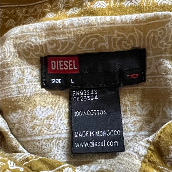 Diesel mustard Cotton Fabric size L women’s western style‎ pearl snap vintage. - Picture 5 of 12